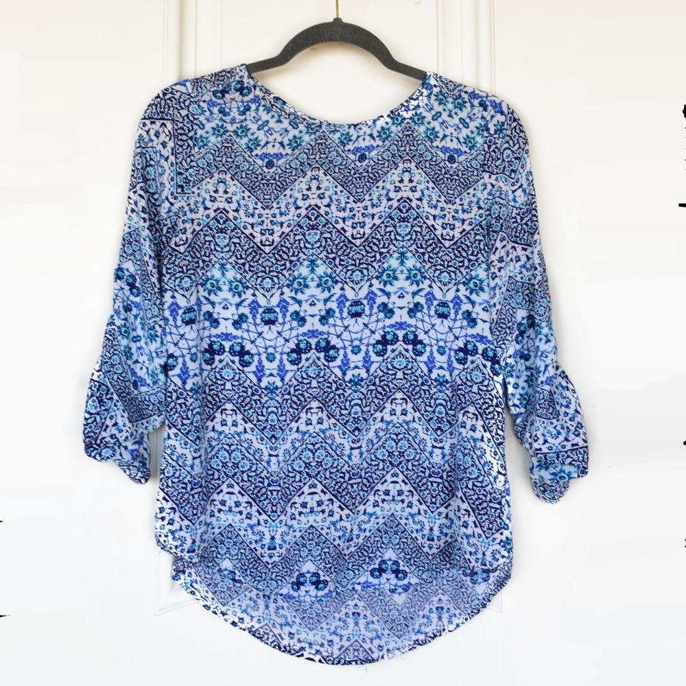 Blue & White Women's Blouse | Fun 2 Fun
